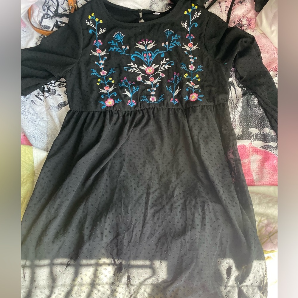 Xhilaration Black Floral Dress.